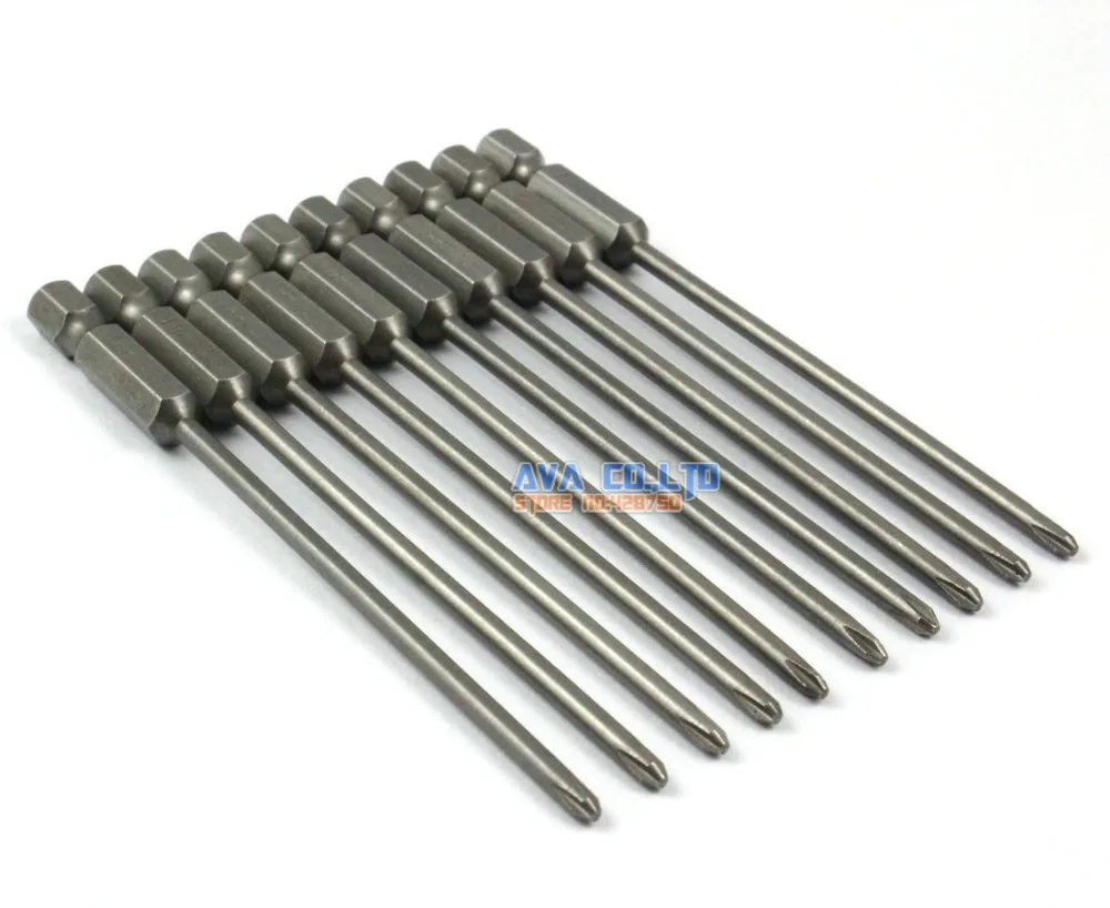 10 Pieces Magnetic Phillips Screwdriver Bit S2 Steel 1/4