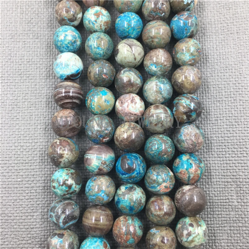 MY1263 Blue Sea Sediment Jaspers Smooth Round Punch Bead,Ocean Jaspers beads for Bracelet Necklace Jewelry