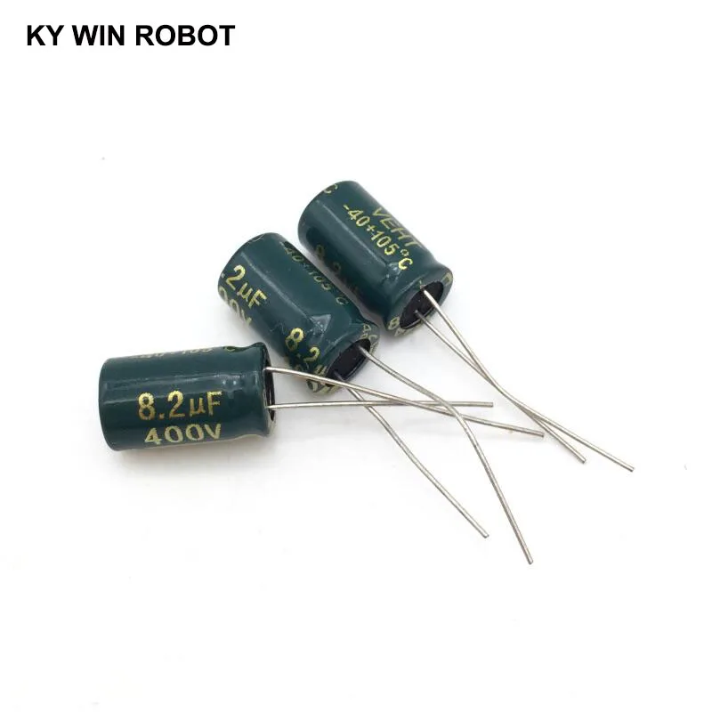 10 sztuk 8.2uF 400V 105C kondensator elektrolityczny 400V 8.2UF 8x12mm aluminiowy kondensator elektrolityczny — zdjęcie 5
