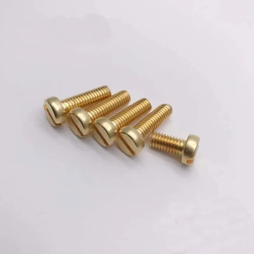 

5pcs M6 brass Mechanical screw Round head bolt Slotted screws one line socket Cylindrical heads bolts 10mm-50mm Length