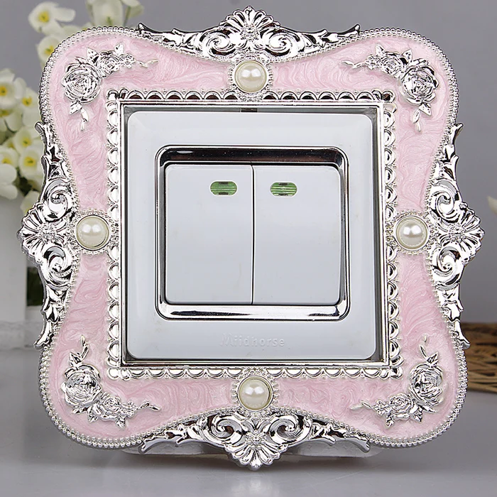 86 European Pearl Switch paste  Acrylic Lamp switch Decorating sleeve  outlet decoration Resin protective sleeve