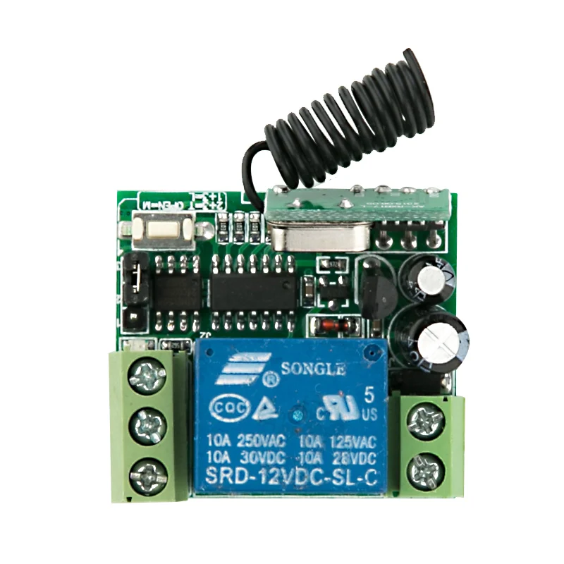 Xuanlongyuan мини-размер DC 12 В 24 В 1 канал 1 канал 10A беспроводной пульт дистанционного управления приемник, 315/433,92 МГц/лампа/окно/гаражная дверь