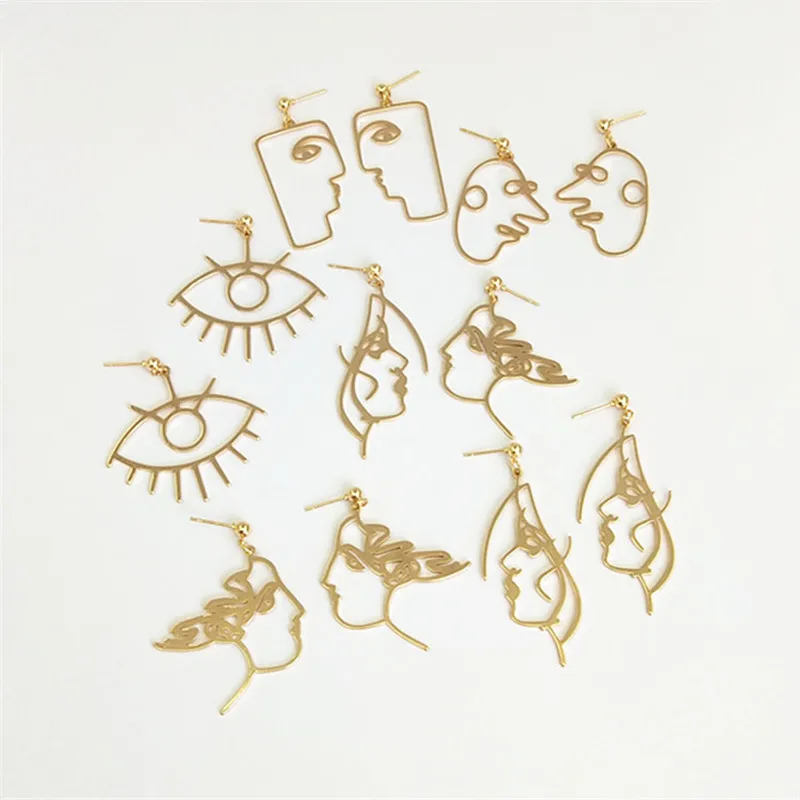 E285 New Personality Popular Three-dimensional Eye Face Mask  Alloy Drop Earrings,Temperament  Accessories Wholesale