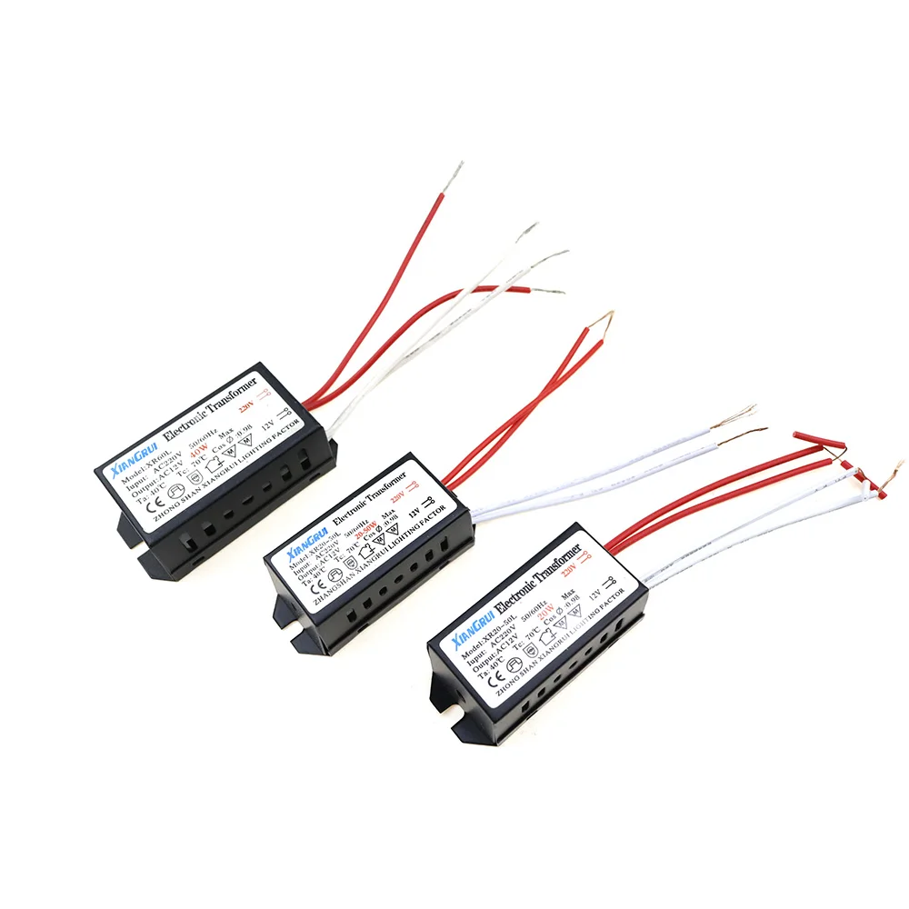 Transformator elektroniczny AC 12V 20W 40W 60W 80W 105W 120W 160W 180W 200W 250W do lamp halogenowych i lamp kryształowych G4 Light Beads 1PCS