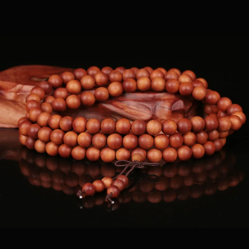 6mm Natural Sandalwood Buddhist Buddha Meditation 8MM 108 beads Wood Prayer Bead Mala Bracelet Women Men Jewelry