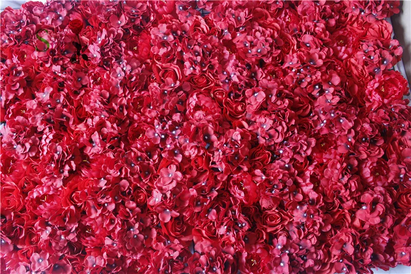 SPR Free Shipping-red 10pcs/lot good quality personized rose and peony artificial flower wall for stage background decoration