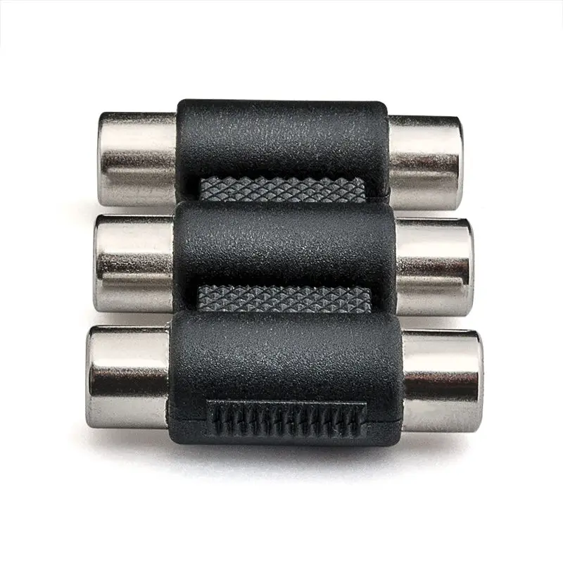 3 RCA AV Audio VideoหญิงหญิงCouplerแจ็คอะแดปเตอร์3RCAเชื่อมต่อใหม่