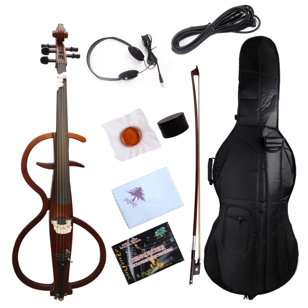 yinfente 4/4 Cello Purple Color Electric cello Metal Cello peg Ebony fittings 5  string  or  4 string can  choose