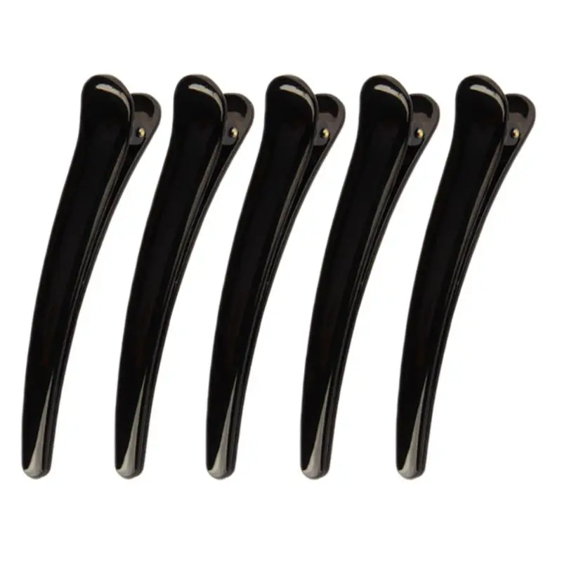 Black Plastic Single Prong Hair Clip for Professional Use