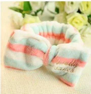 100pcs/lot fedex fast  korean style woman dot headbands coral fleece headwear bowknot headbands