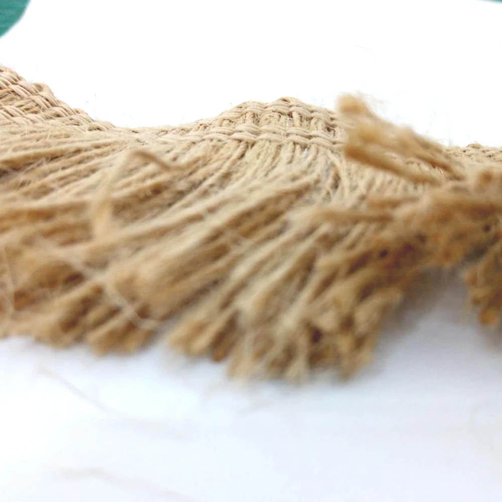 3yards pack Jute Fringe Trim natural beige width of 1.57 inch