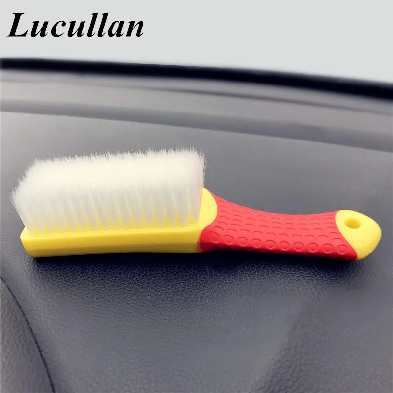 Lucullan Rubber Handle Interior Upholstery Detailing Brush SOFT Dense Hair For Interior Roof,Floor Matt,Fabric and Trunk liner