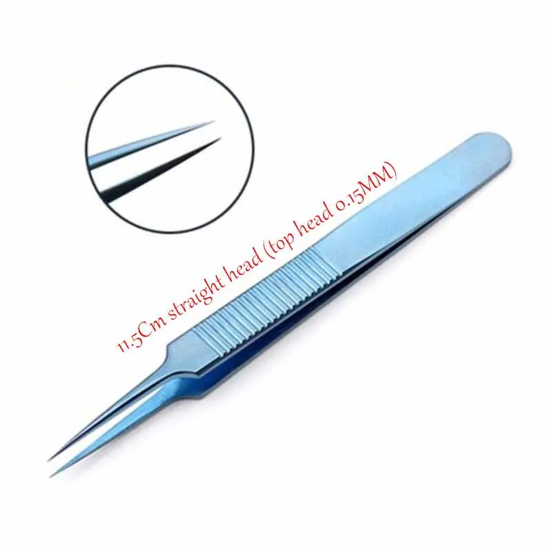 Titanium Alloy Fine Toothed Planting Hair Straight Elbow Planting Tweezers Implant Hair Tweezers Instrument Tool