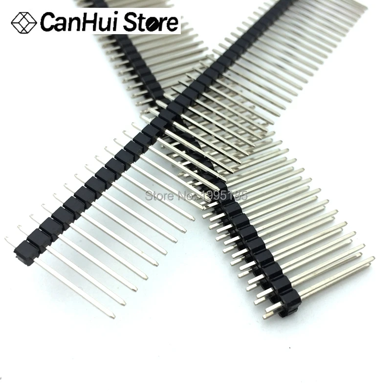 10PCS Single Double Row Male 1x40P/2x40P 2.54mm Height Long Breakable Pin Header Needle length 11 13 15 17 19 20 21 23 25 30mm