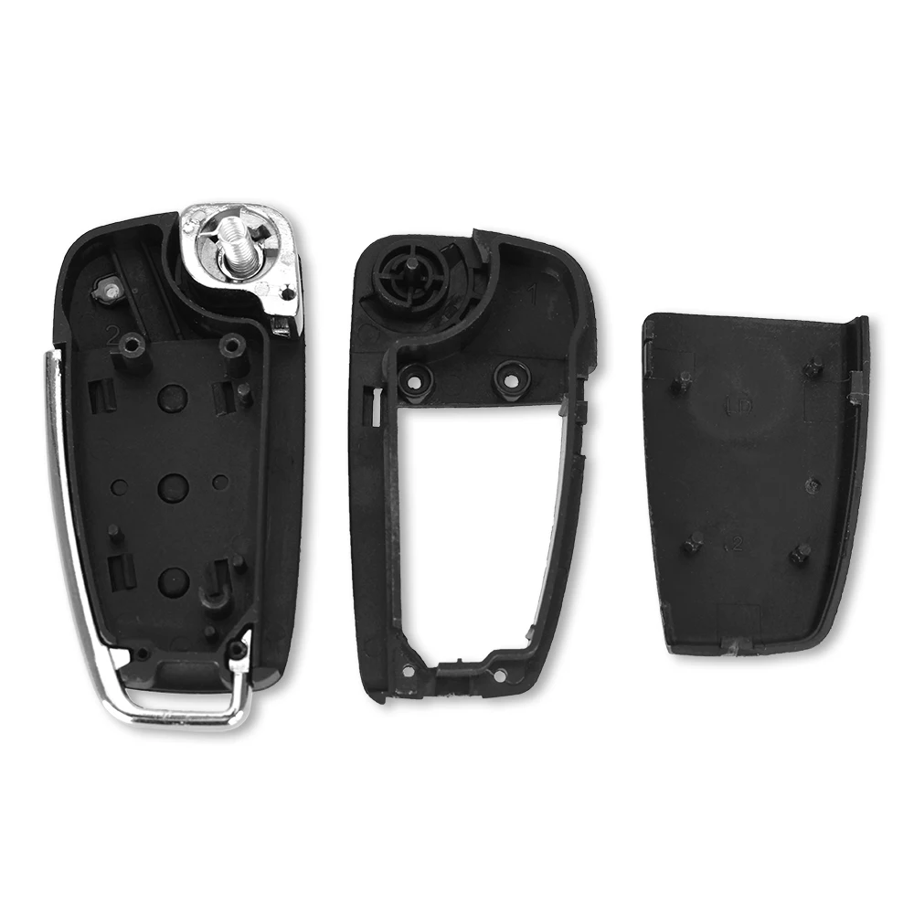 DANDKEY Folding Flip Remote Car Key Shell Case 3 Button Case For Audi A2 A3 A4 A6 A6L A8 TT Without Blade