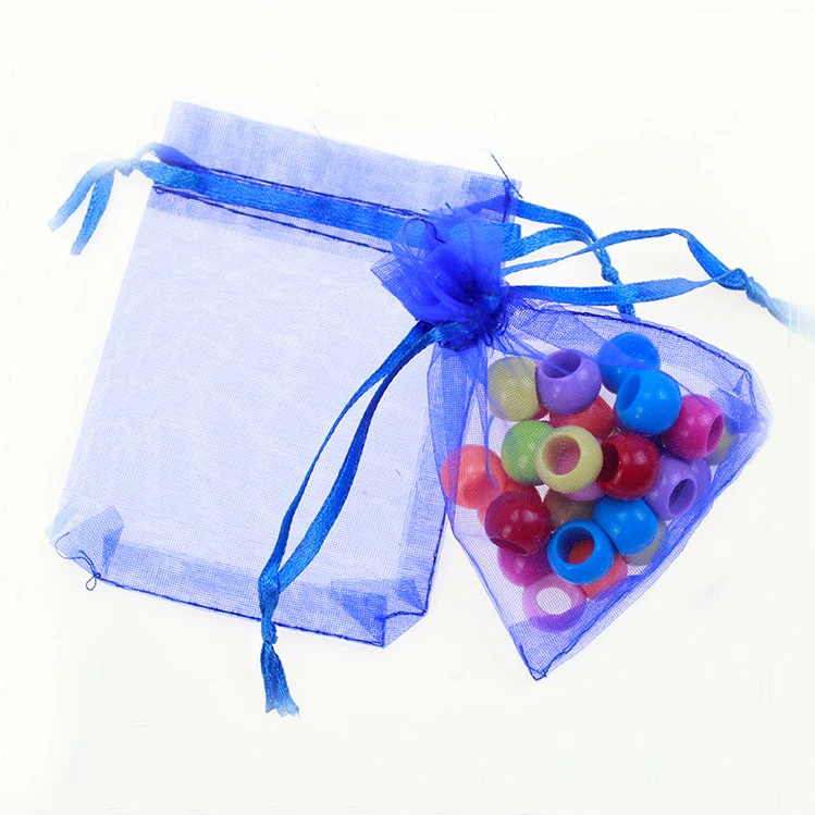 

13*18cm 100pcs Blue Gift Bags For Jewelry/wedding/christmas/birthday Yarn Bag With Handles Packaging Organza Bags