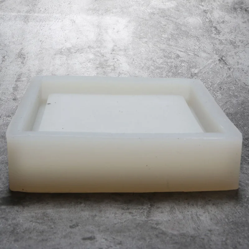 Forma quadrada bandeja de concreto molde de silicone molde de argila artesanato molde vaso de cimento diferentes tamanhos bandeja molde de gesso