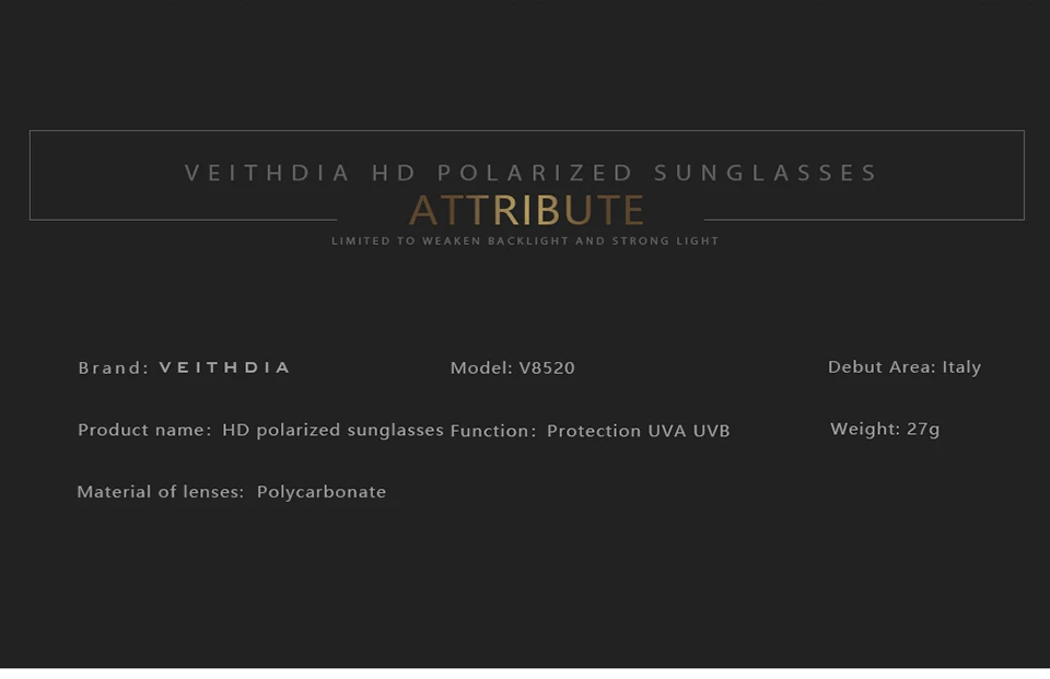 Veithdia Marke photo chrome Frauen Mode Sonnenbrille polarisierten Spiegel UV400 Linse Vintage Tag Nacht Dual Sonnenbrille weiblich V8520 – Detail 9