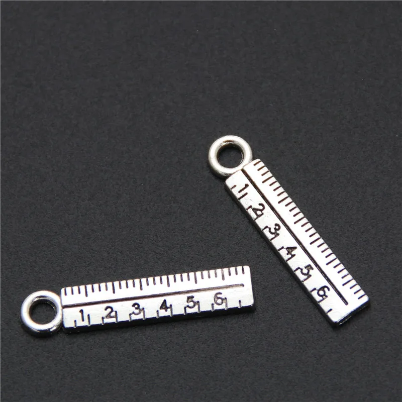 50pcs  Silver Color Math Teacher Ruler Charms Alloy Metal Pendants Wholesale Factory Supplier A577