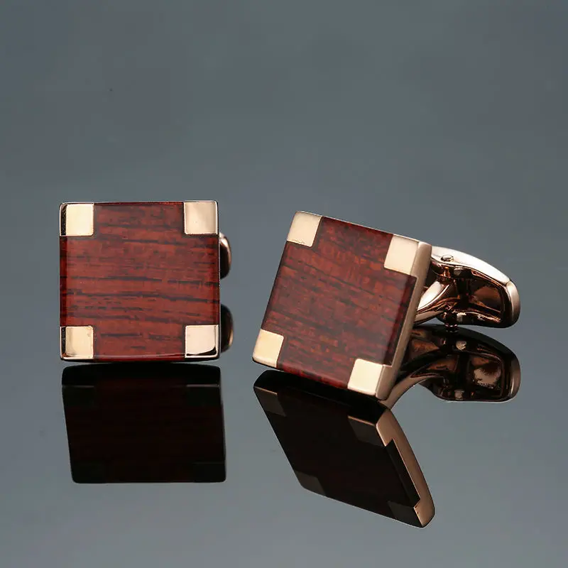 DY New luxury jewelry brand of high-grade mahogany carbon fiber retro pattern Cufflinks men\'s shirts Cufflinks