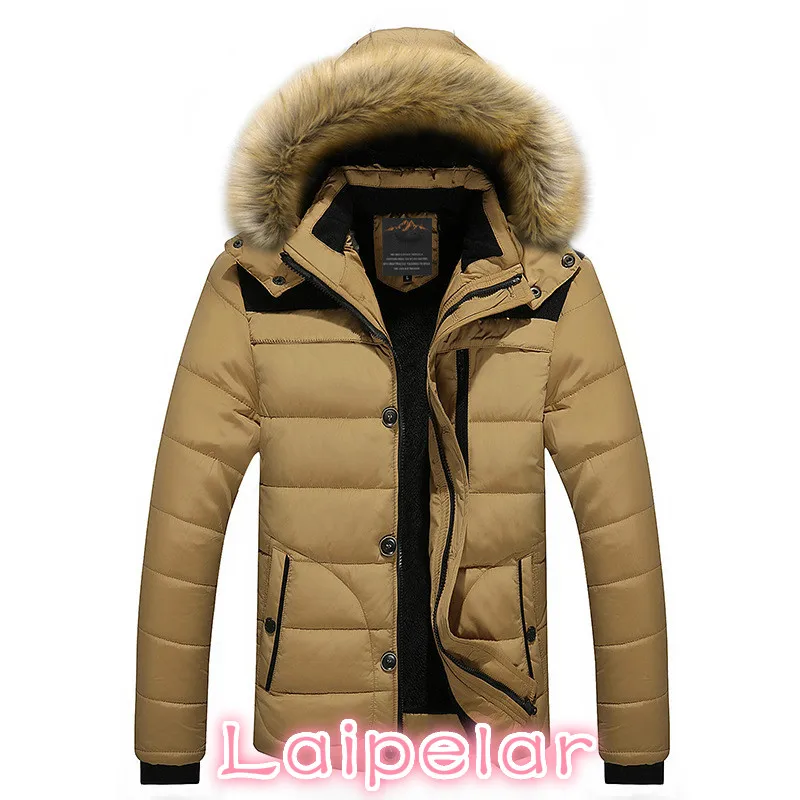 Fit-25 'C Uomini Giacca Invernale di Marca Nuovo Parka Cappotto Degli Uomini Imbottiture Tenere in Caldo di Modo M-4XL 5XL 6XL Laipelar