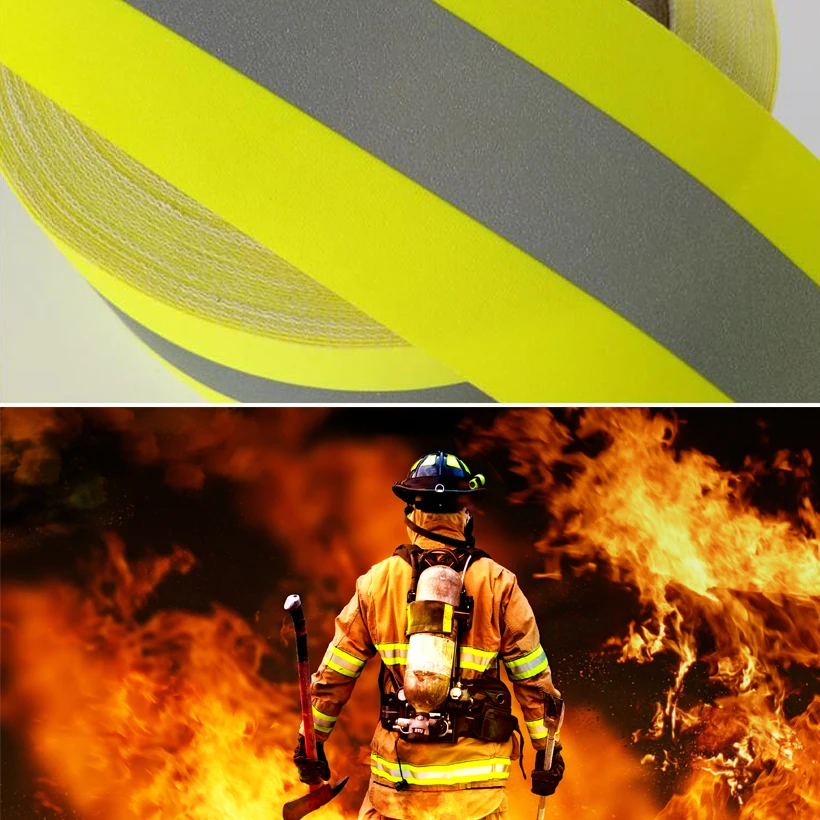 Roadstar 3M Reflective Flame Retardatn Tape with Yellow Silver and 100% Cotton Backing for Glove