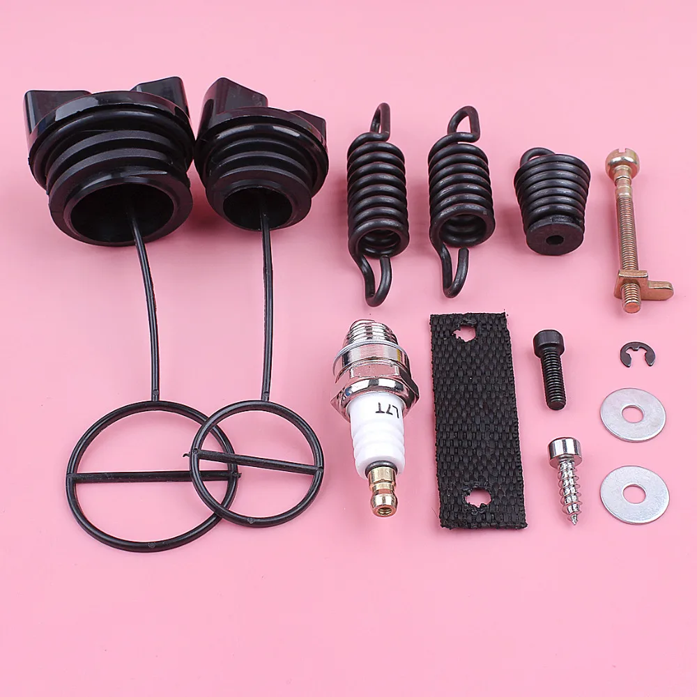 AV Buffer Shock Spring Set Per Partner 350 351 Carburante Tappo del Serbatoio Dell'olio Tendicatena Tenditore Candela Motosega Sostituire pezzo di Ricambio