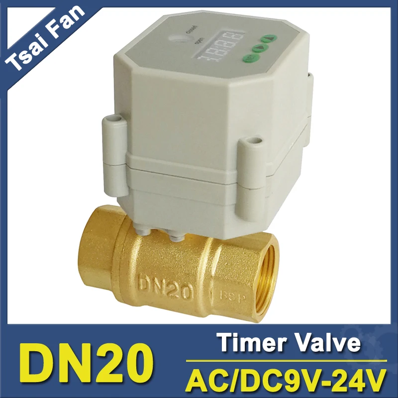 

Tsai Fan Time Control Electric Valves 2 Way Brass DN20 BSP/NPT 3/4'' For Garden Irrigation Drain Water Air Pump