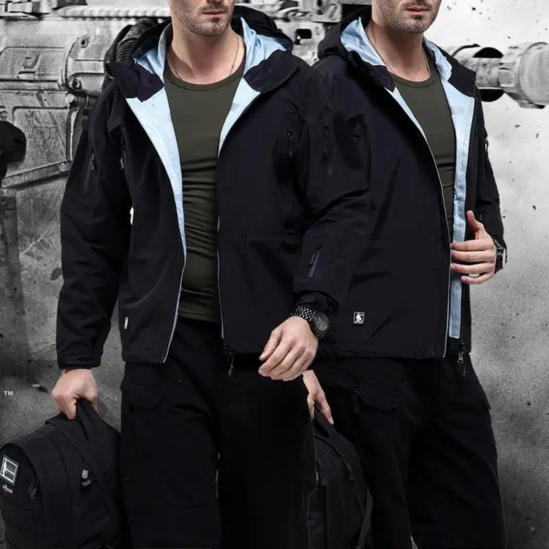 Chaqueta militar hombre camuflaje abrigo otoño cortaviento - imagen 5