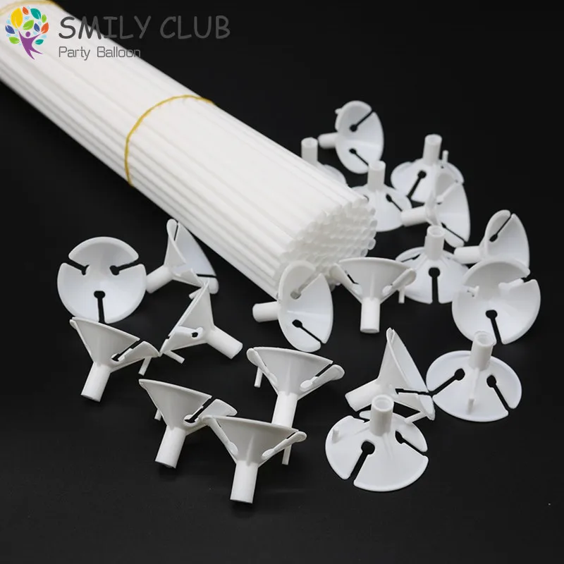 20sets Cherries Strawberry Bouquet Rod Tow Balloon Tow Rod White DIY Bouquet Support Rod