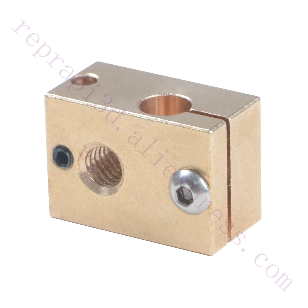 3pcs High Temperature V6 Copper Heater Block for Hotend PT100 / K-type Thermocouple / thermistor Extruder 3D Printer use