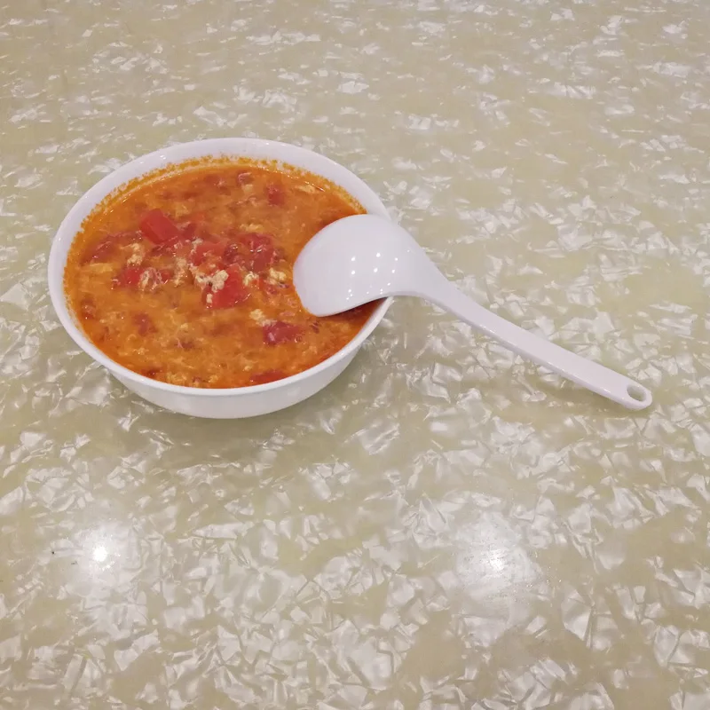 White Soup Spoon Long Handle Spoon Soup In Major Tablespoon Big Spoon Household spoon A5 Melamine Tableware Small Spoon