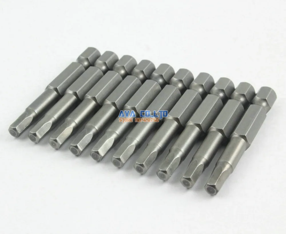 

10 Pieces Magnetic Hexagon Screwdriver Bit S2 Steel 1/4" Hex Shank 50mm Long H4 Tip (50mm x H4)