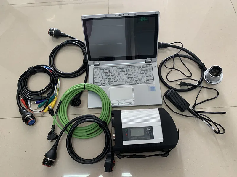 

2023.12v Diagnostic tool MB Star C4 SD Connect with Laptop CF-AX2 i5 8g ssd for Mb Star C4 READY to WORK for MB Cars