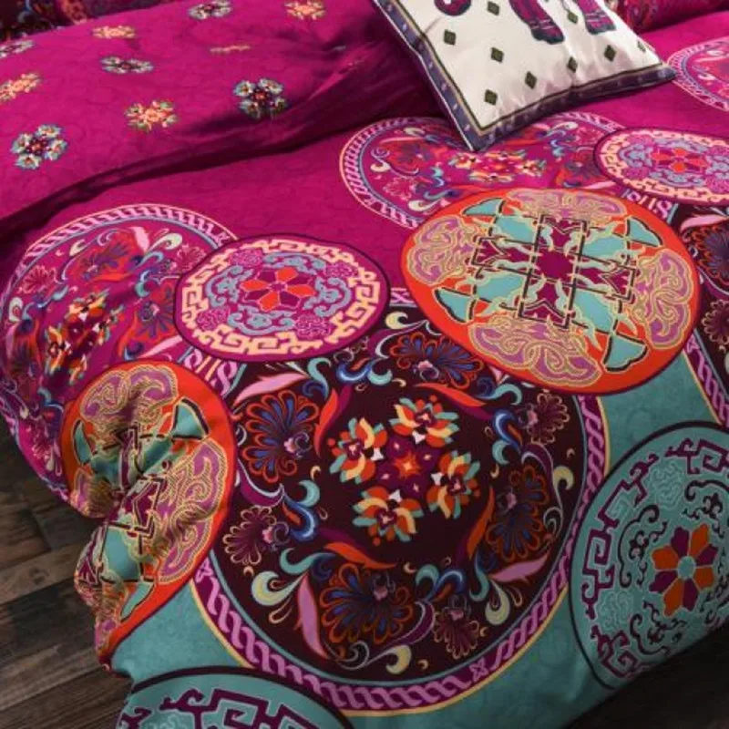 Bohemian 4 /3PCS3d  bedding sets Sham Boho Mandala duvet cover set winter bedsheet queen king size Cotton folk-custom Bed set