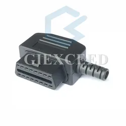 OBD II OBD2 L Type 16 Pin Male Auto Car Connector Cable Wire Sockets Connector Plug With Shell and Screw