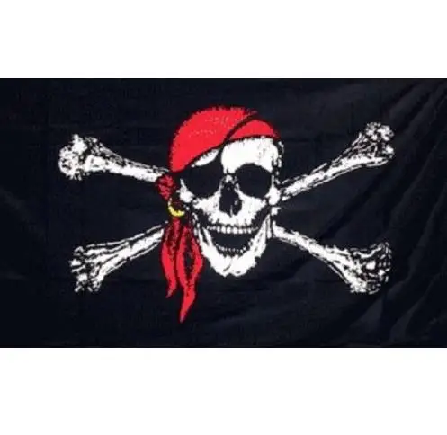 

Jolly Roger Pirate Flag Cross bone Skull Banner Flags Bandana Horrific Halloween party bar club haunted mansion decor 3X5ft