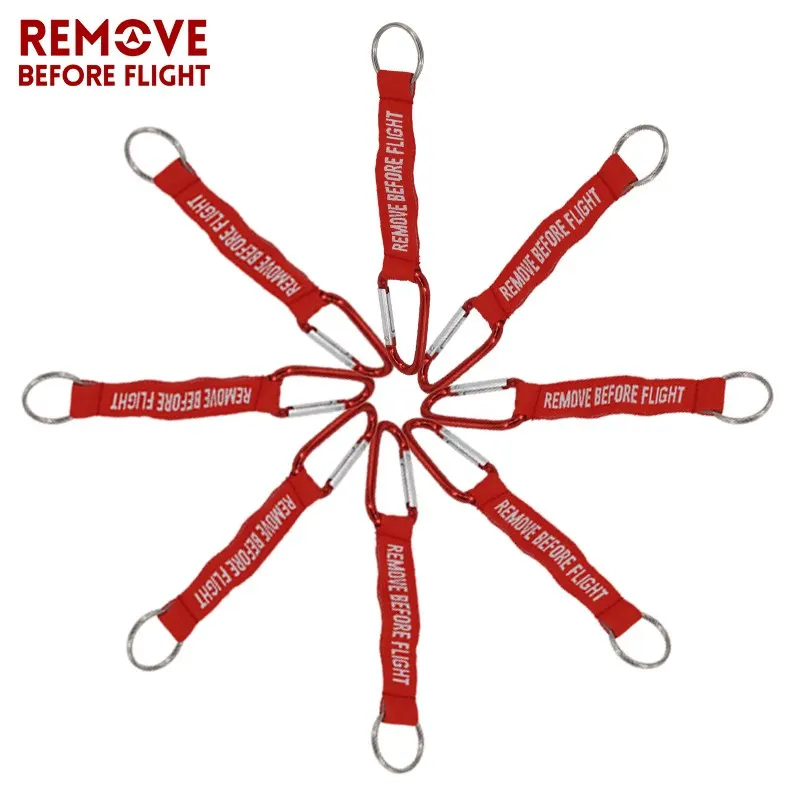 Remove Before Flight Key Chain Red Keychain Woven Letter Keyring Jewelry Aviation Tags OEM Key Chains Safety Tag 3 PCS/LOT