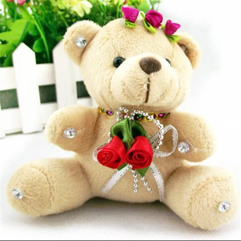 

1PCS Bear Plush Toys Small Pendant Wedding Bears Stuffed Toy DIY Cartoon Bouquet Doll For Kids Hot Sale 10CM Christmas