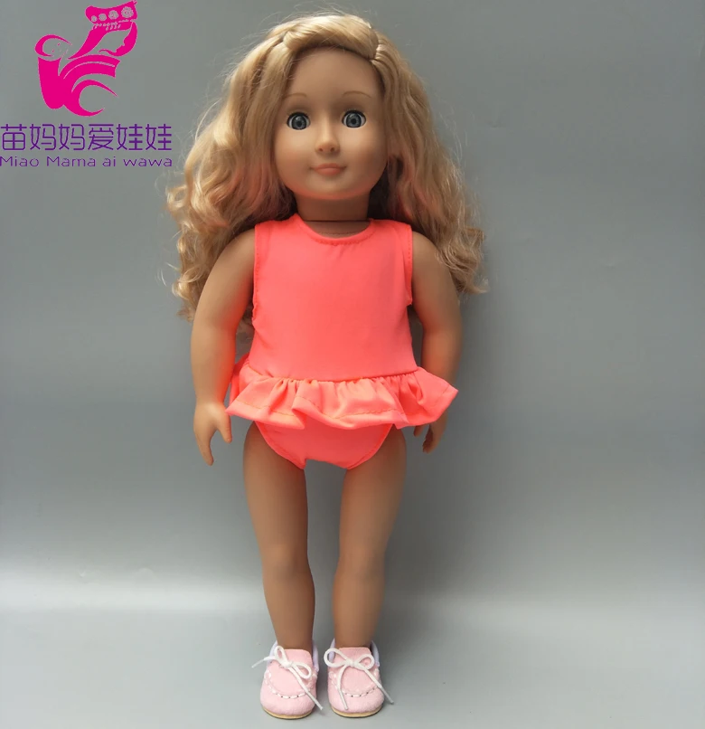 18 inch girl Doll clothes for 17 inch Baby Doll summer swimming bikini doll ballet pink dress