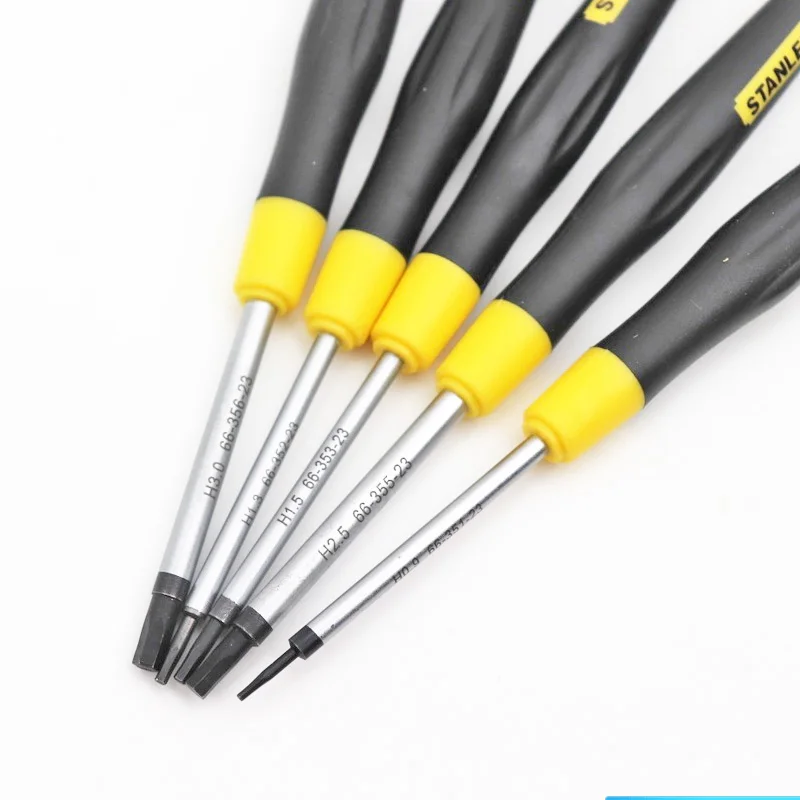 Stanley precision mini hexagon screwdriver micro hex screw driver wrench tools 0.9mm 1.3mm 1.5mm 2.0mm 2.5mm 3.0mm magnetic tips