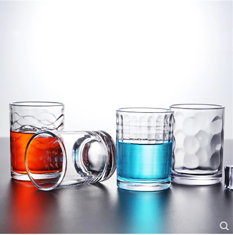 6pcs Clear Glass Cup, Transparent Cool Juice Cup, High Spirits White Wine glasses Drinking Liquor whisky Water Mug