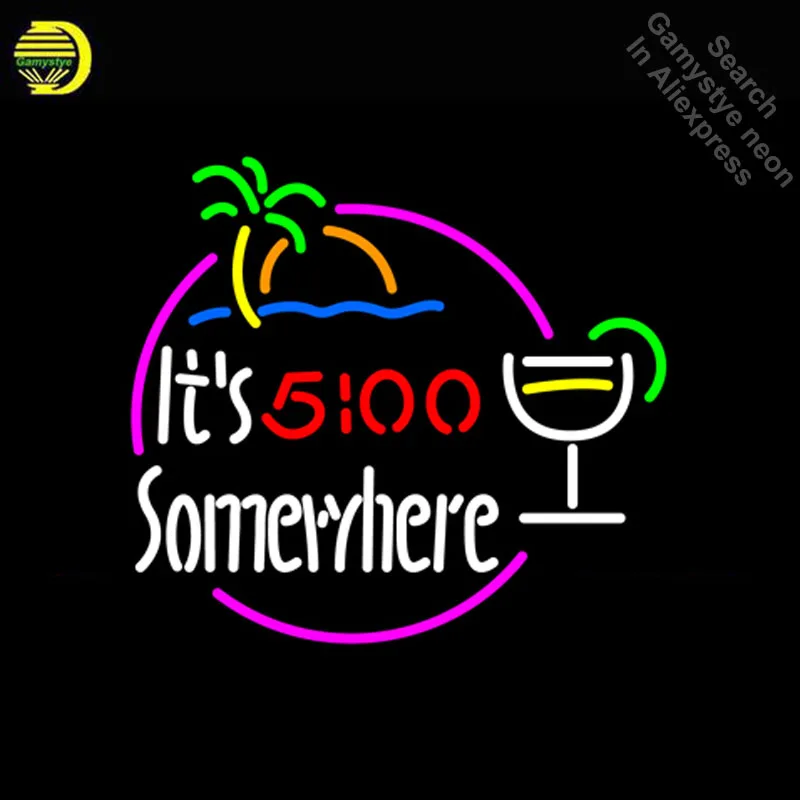 NEON SIGN For Its 5 OClock Somewhere Margarita neon Light Sign Advertise Window Neon sign for sale neon light Dropshipping LAMPS