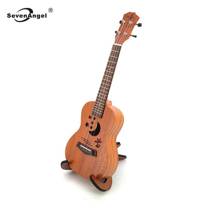 

Acoustic Electric Ukulele Guitar 23 Inch 4 Strings Hawaiian Mini Guitar Ukelele Sapele Body Star Moon partten with Pickup EQ