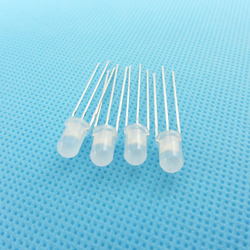 10pcs/lot F5 5mm LED Bi-Color Diffused Common Cathode Round Light Emitting Diode Dual Red Blue Foggy Plug-in Practice DIY Kit