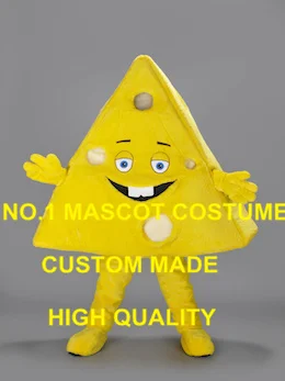 TRIANGLE SHAPED CHEESE MASCOT Costume high quality food cheese theme cartoon character fancy dress for carnival holiday 2487