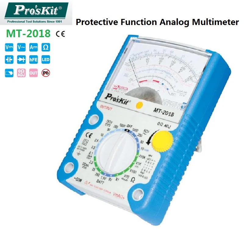 ProsKit MT-2018 Protective Function Analog Pointer Multimeter Safety Standard Professional