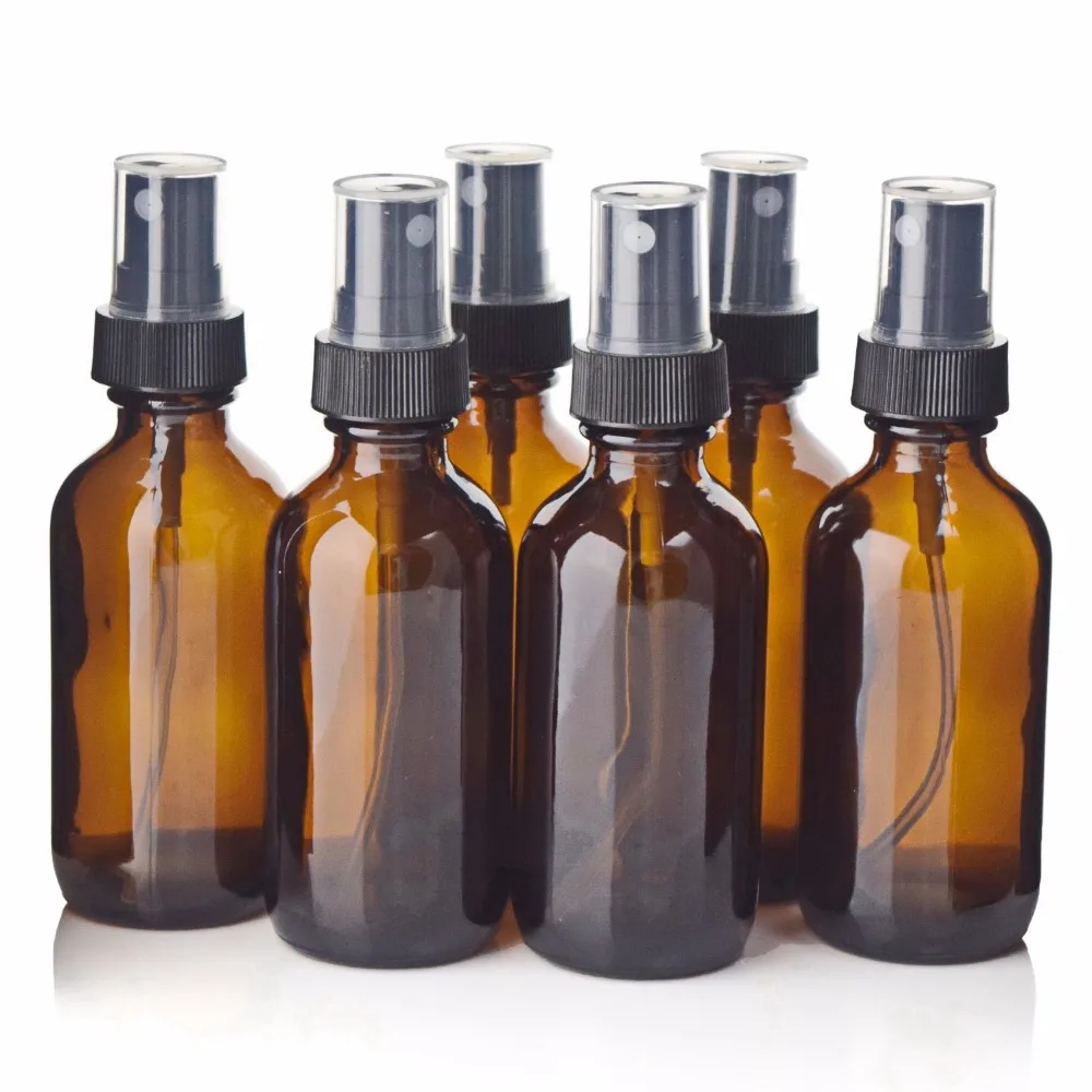 

6pcs 2 Oz 60ml Amber Glass Spray Bottle with Fine Mist Sprayer for Essential Oils Aromatherapy Perfume Empty Cosmetic Containers