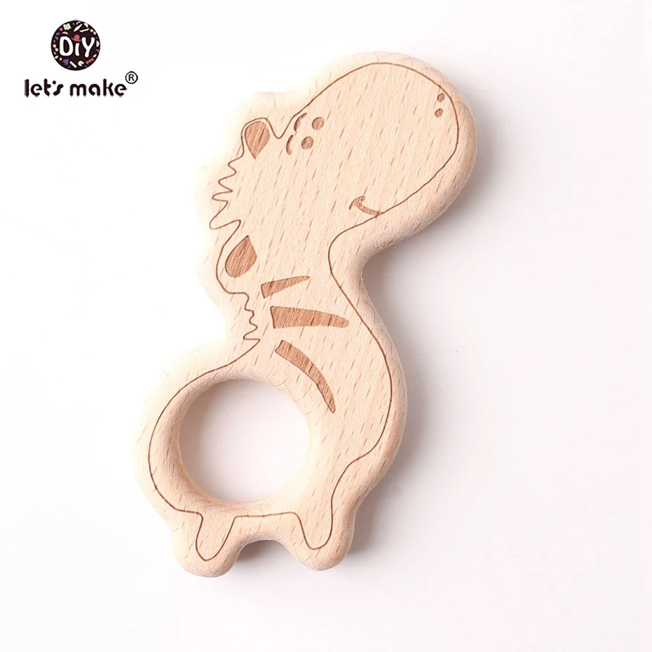 

Let's make Saft Beech Wooden Teether Toys Tiny Rod Printing Zebra Teething Natural Wood Mom Necklace Accessories Baby Teethers