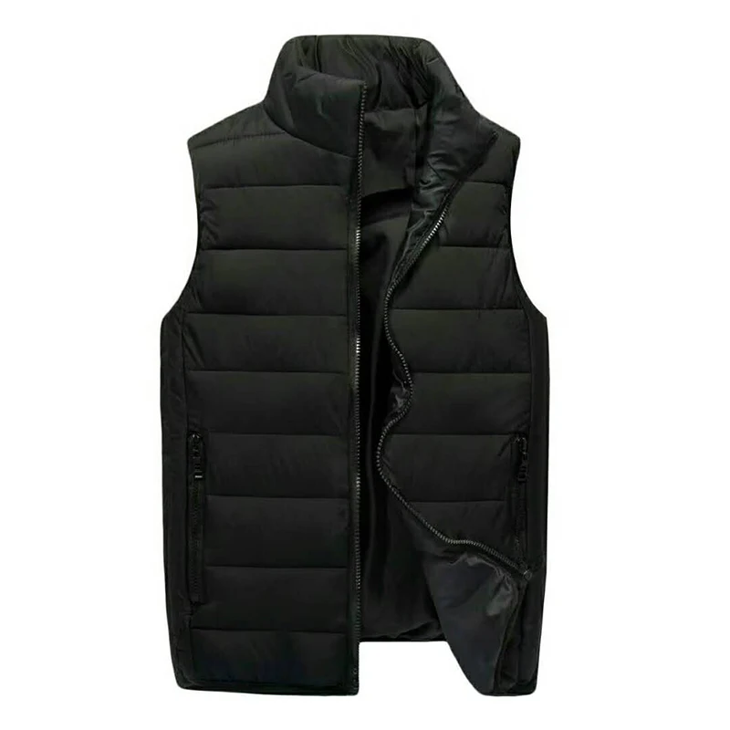b 2024 New winter Autumn Sleeveless Jacket for Men Fashion Warm Male Winter Vest Light Plus Size Mens Down cotton Waistcoat